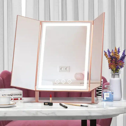 MODA Tri-Fold LED Desktop Mirror