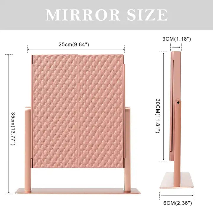 MODA Tri-Fold LED Desktop Mirror