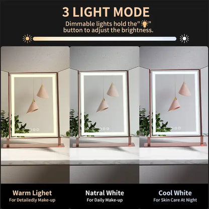 MODA Tri-Fold LED Desktop Mirror