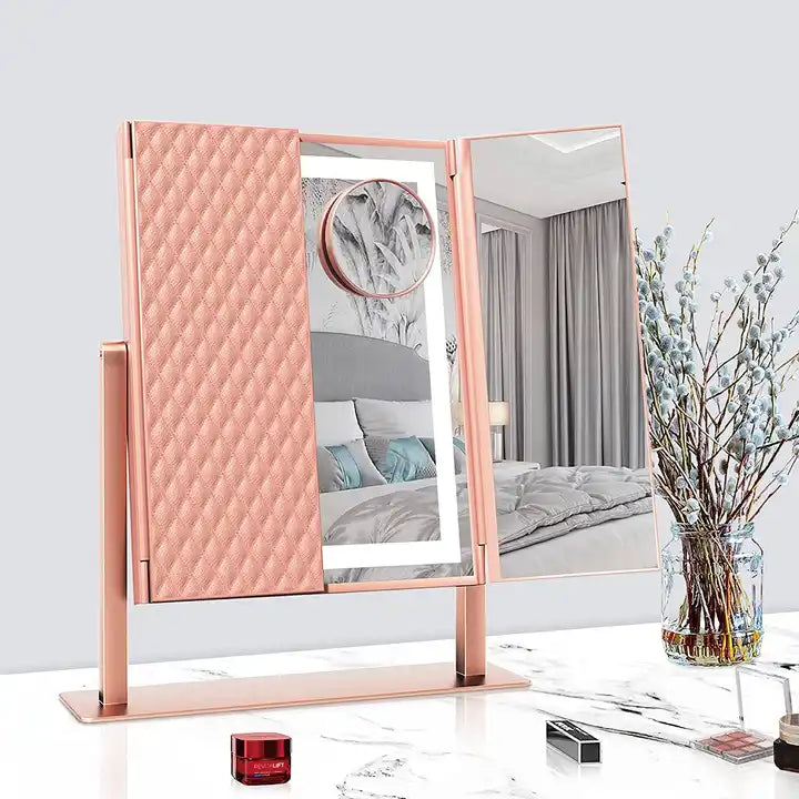 MODA Tri-Fold LED Desktop Mirror