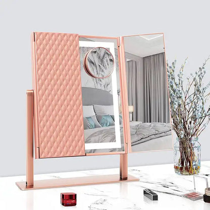 MODA Tri-Fold LED Desktop Mirror