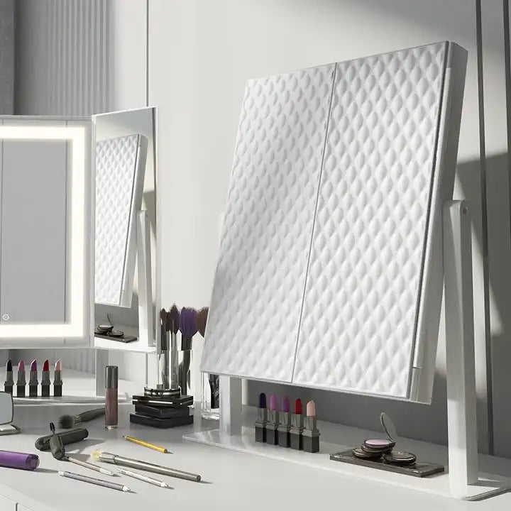 MODA Tri-Fold LED Desktop Mirror