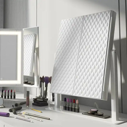 MODA Tri-Fold LED Desktop Mirror