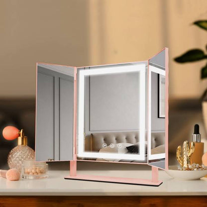 MODA Tri-Fold LED Desktop Mirror